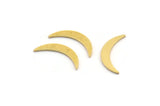 Brass Moon Blank, 100 Raw Brass Tiny Crescent Moon Shaped Blanks, Findings (13x2x0.60mm) A4974