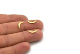 Brass Moon Blank, 100 Raw Brass Tiny Crescent Moon Shaped Blanks, Findings (13x2x0.60mm) A4974