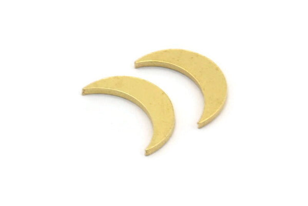 Brass Moon Blank, 50 Raw Brass Tiny Crescent Moon Shaped Blanks, Findings (13x3x1mm) A4963