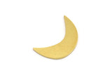 Brass Moon Blank, 12 Raw Brass Crescent Moon Shaped Blanks, Findings (21x6x0.60mm) A4975