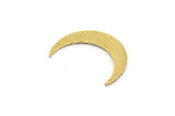 Brass Moon Blank, 50 Raw Brass Tiny Crescent Moon Shaped Blanks, Findings (16x3.5x0.60mm) A4980
