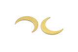 Brass Moon Blank, 50 Raw Brass Tiny Crescent Moon Shaped Blanks, Findings (16x3.5x0.60mm) A4980
