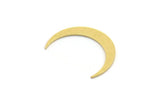 Brass Moon Blank, 24 Raw Brass Crescent Moon Shaped Blanks, Findings (18.5x3x0.60mm) A4972