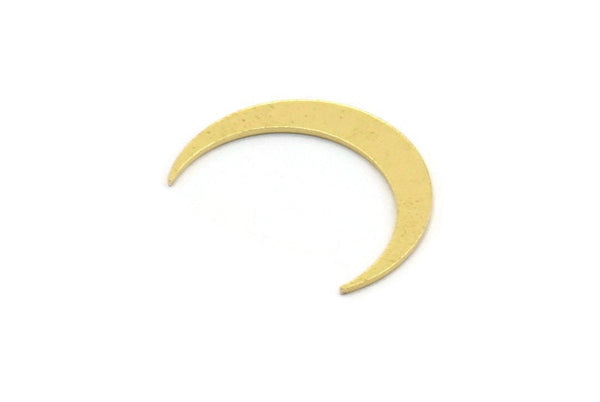 Brass Moon Blank, 24 Raw Brass Crescent Moon Shaped Blanks, Findings (18.5x3x0.60mm) A4972
