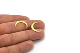 Brass Moon Blank, 24 Raw Brass Crescent Moon Shaped Blanks, Findings (18.5x3x0.60mm) A4972
