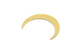 Brass Moon Blank, 24 Raw Brass Crescent Moon Shaped Blanks, Findings (23.5x4x0.60mm) A4979