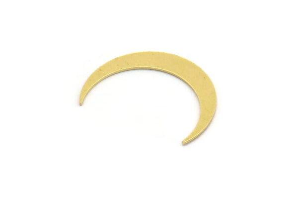 Brass Moon Blank, 24 Raw Brass Crescent Moon Shaped Blanks, Findings (23.5x4x0.60mm) A4979