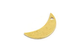 Brass Moon Charm, 24 Raw Brass Crescent Moon Charms With 1 Hole (16x5x0.60mm) A4965