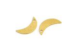 Brass Moon Charm, 24 Raw Brass Crescent Moon Charms With 1 Hole (16x5x0.60mm) A4965