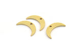 Brass Moon Charm, 50 Raw Brass Crescent Moon Charms With 1 Hole (13x3x1mm) A4973