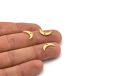 Brass Moon Charm, 50 Raw Brass Crescent Moon Charms With 1 Hole (13x3x1mm) A4973