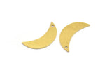 Brass Moon Charm, 12 Raw Brass Crescent Moon Charms With 1 Hole (23.5x7.5x0.60mm) A4966