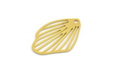Brass Leaf Charm, 12 Raw Brass Leaf Charms With 1 Hole, Charm Pendants (24x16x0.60mm) A5049