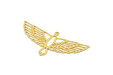 Brass Eagle Charm, 6 Raw Brass Eagle Shaped Charms With 1 Loop, Bird Charms, Findings (22x48x0.60mm) A5011