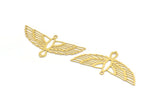 Brass Eagle Charm, 6 Raw Brass Eagle Shaped Charms With 1 Loop, Bird Charms, Findings (22x48x0.60mm) A5011