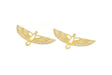 Brass Eagle Charm, 6 Raw Brass Eagle Shaped Charms With 1 Loop, Bird Charms, Findings (22x48x0.60mm) A5011