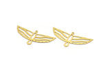 Brass Eagle Charm, 8 Raw Brass Eagle Shaped Charms With 1 Loop, Bird Charms, Findings (22x48x0.60mm) A5014