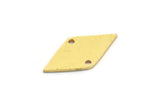 Brass Diamond Charm, 24 Raw Brass Diamond Charms With 2 Holes (21x11x0.80mm) A5002