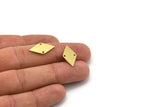 Brass Diamond Charm, 24 Raw Brass Diamond Charms With 2 Holes (21x11x0.80mm) A5002