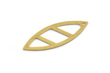 Brass Marquise Charm, 12 Raw Brass Oval Shaped Charms With 1 Hole (39x15x0.80mm) A4997