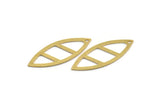 Brass Marquise Charm, 12 Raw Brass Oval Shaped Charms With 1 Hole (39x15x0.80mm) A4997