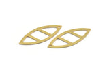 Brass Marquise Charm, 12 Raw Brass Oval Shaped Charms With 1 Hole (39x15x0.80mm) A4997