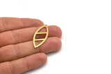 Brass Marquise Charm, 12 Raw Brass Oval Shaped Charms With 1 Hole (39x15x0.80mm) A4997