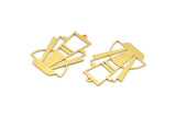Brass Triangle Charm, 8 Raw Brass Triangle Shaped Charms With 1 Loop (34x24x0.60mm) A4990