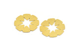 Brass Flower Charm, 6 Raw Brass Flower Charms, Earring Charms (25x0.60mm) A4995