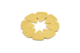 Brass Flower Charm, 10 Raw Brass Flower Charms, Earring Charms (19.5x0.60mm) A4996