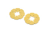 Brass Flower Charm, 10 Raw Brass Flower Charms, Earring Charms (19.5x0.60mm) A4996