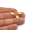 Brass Slice Charm, 24 Raw Brass Tiny Slice Shapes Charms With 1 Hole, Charm Findings (8.5x12x1mm) A4864