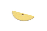 Semi Circle Charm, 24 Raw Brass Half Moon Charms With 1 Hole, Findings (7.5x20x0.80mm) A4989