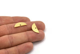 Semi Circle Charm, 24 Raw Brass Half Moon Charms With 1 Hole, Findings (7.5x20x0.80mm) A4989