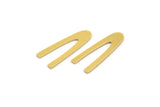 Brass Blank, 50 Raw Brass, Brass Blanks, U Shaped Blanks, Brass Semi Circle Blanks (18x7x0.60mm) A4863