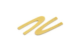 Brass Blank, 50 Raw Brass, Brass Blanks, U Shaped Blanks, Brass Semi Circle Blanks (18x7x0.60mm) A4863