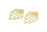 Brass Leaf Charm, 12 Raw Brass Leaf Charms With 1 Hole, Charm Pendants (27.5x20x0.60mm) A5047