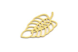 Brass Leaf Charm, 12 Raw Brass Leaf Charms, Charm Pendants, Findings (27x15x0.60mm) A5031
