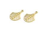 Brass Leaf Charm, 24 Raw Brass Leaf Charms With 1 Loop, Charm Pendants (20x13x0.60mm) A5024