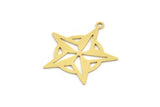 Brass Star Charm, 10 Raw Brass Star Charms With 1 Loop, Charm Pendants (28x26x0.60mm) A5061