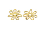 Pirinç Papatya Tılsımı, 1 Delikli 12 Ham Pirinç Papatya Tılsımı, Kolye Uçları, Küpeler (24,5x26x1 mm) A5062