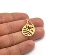 Brass Drop Charm, 10 Raw Brass Drop Charms With 1 Loop, Earrings, Findings (34x19x0.60mm) A5039