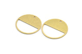 Brass Round Charm, 12 Raw Brass Round Shape Charms With 1 Hole, Charm Pendants (22.5x0.80mm) A5076