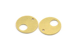 Brass Round Charm, 12 Raw Brass Round Shape Charms With 1 Hole, Charm Pendants (16x0.80mm) A5075
