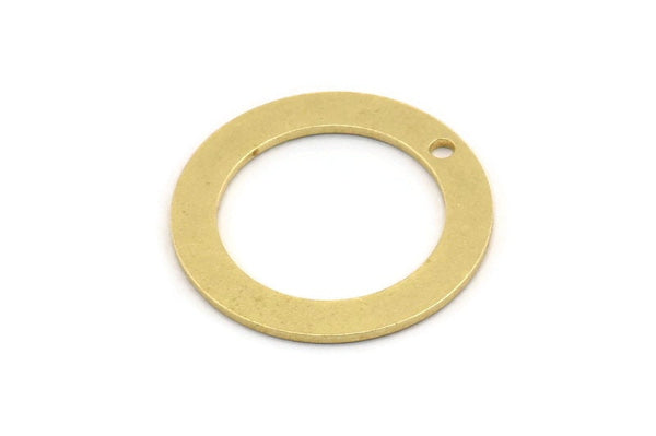 Brass Round Charm, 12 Raw Brass Round Shape Charms With 1 Hole, Charm Pendants (23x0.80mm) A5078