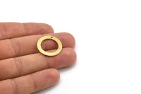 Brass Round Charm, 12 Raw Brass Round Shape Charms With 1 Hole, Charm Pendants (23x0.80mm) A5078