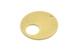 Brass Round Charm, 6 Raw Brass Round Shape Charms With 1 Hole, Charm Pendants (23x0.80mm) A5077
