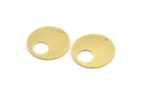 Brass Round Charm, 6 Raw Brass Round Shape Charms With 1 Hole, Charm Pendants (23x0.80mm) A5077