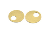 Brass Round Charm, 6 Raw Brass Round Shape Charms With 1 Hole, Charm Pendants (23x0.80mm) A5077