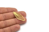 Brass Leaf Charm, 10 Raw Brass Leaf Charms With 1 Hole, Charm Pendants (38x16x0.60mm) A5067